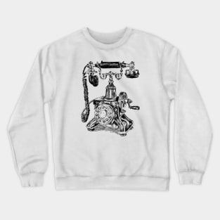 Antique Telephone Print Crewneck Sweatshirt